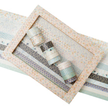 Load image into Gallery viewer, Creative_Geometric_Gold_Washi_Tape_Set_Wide_Flowers_Silver_Glitter_Color_15mm_10Rolls