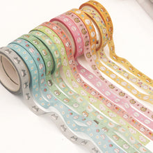 Load image into Gallery viewer, Cute_Pets_Gold_Washi_Tape_Skinny_Animals_15mm_18Rolls
