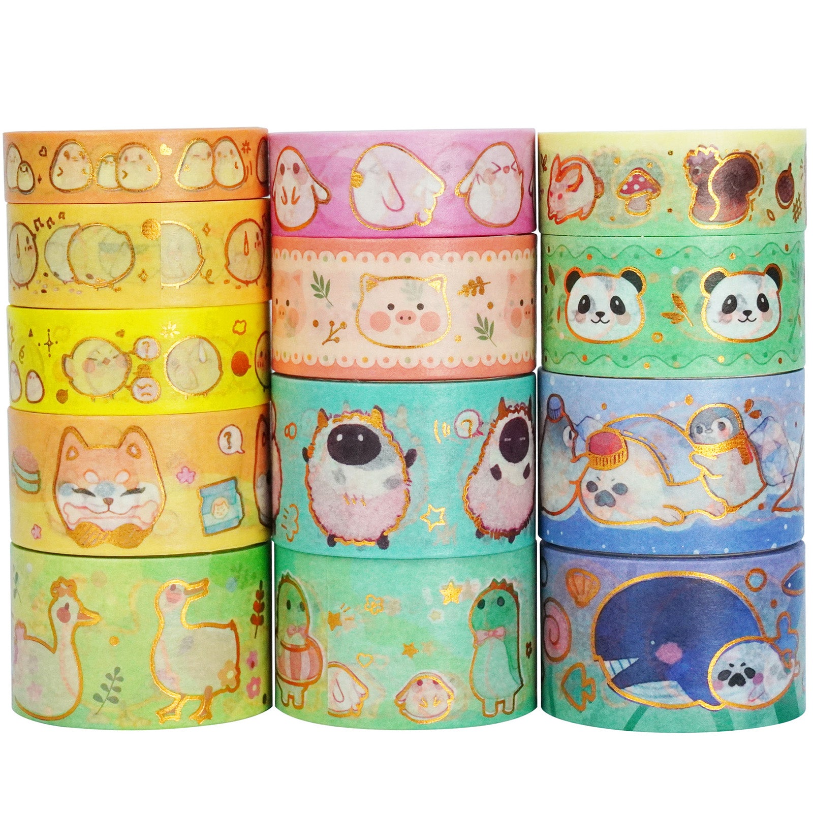 Cute Pets GOLD 18 Rolls Washi Tape