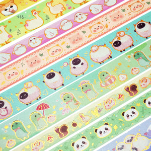   Cute_Pets_Washi_Tape_Set_Gold_Dog_Cat_Wide_Animals_Girl_25mm_13Rolls