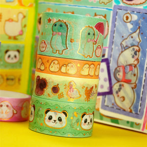    Cute_Pets_Washi_Tape_Set_Gold_Dog_Cat_Wide_Animals_Girl_25mm_13Rolls