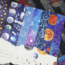 Load image into Gallery viewer, Galaxy_Washi_Tape_Set_Gold_Star_Universe_Space_Girl_15mm_19Rolls