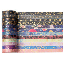 Load image into Gallery viewer, Galaxy_Washi_Tape_Set_Gold_Star_Universe_Space_Girl_5mm_30Rolls