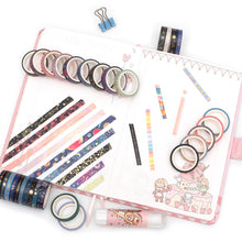 Load image into Gallery viewer, Galaxy_Washi_Tape_Set_Gold_Star_Universe_Space_Girl_5mm_30Rolls