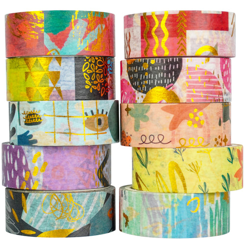 Geometric_Washi_Tape_Set_Modern_Fine_Arts_Deco_Gold_Foil_Holiday_15mm_10Rolls