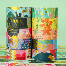 Load image into Gallery viewer, Geometric_Washi_Tape_Set_Modern_Fine_Arts_Deco_Gold_Foil_Holiday_15mm_10Rolls