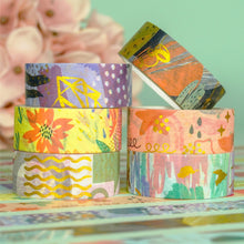 Load image into Gallery viewer, Geometric_Washi_Tape_Set_Modern_Fine_Arts_Deco_Gold_Foil_Holiday_15mm_10Rolls
