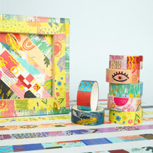 Load image into Gallery viewer, Geometric_Washi_Tape_Set_Modern_Fine_Arts_Deco_Gold_Foil_Holiday_15mm_10Rolls