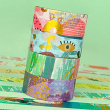 Load image into Gallery viewer, Geometric_Washi_Tape_Set_Modern_Fine_Arts_Deco_Gold_Foil_Holiday_15mm_10Rolls