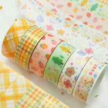 Load image into Gallery viewer, Gold_Cute_Washi_Tape_Set_Tree_Baby_Duck_Strawberry_Girl_15mm_6Rolls