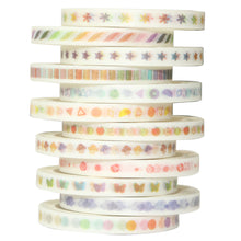 Load image into Gallery viewer, Gradient_Simple_Washi_Tape_Set_Colorful_Girl_5mm_12Rolls