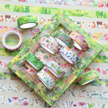 Load image into Gallery viewer,        Green_Spring_Washi_Tape_Set_Flower_Pink_Pattern_Color_15mm_10Rolls