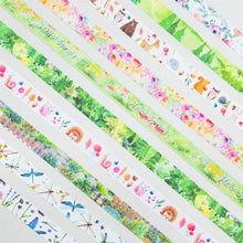 Load image into Gallery viewer,        Green_Spring_Washi_Tape_Set_Flower_Pink_Pattern_Color_15mm_10Rolls