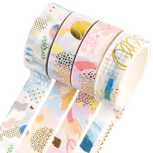 Load image into Gallery viewer, IG_Gold_Washi_Tape_Geometric_Bronzing_15mm_4Rolls