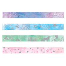 Load image into Gallery viewer, IG_Gold_Washi_Tape_Watercolor_Silver_15mm_4Rolls