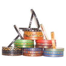 Load image into Gallery viewer, Indian_Gold_Washi_Tape_Set_Skinny_Totem_Folk_Thin_Girl_5mm_26Rolls