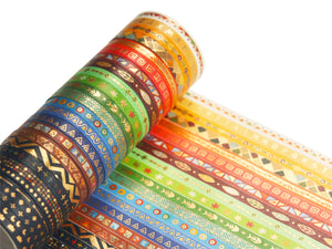 Indian_Gold_Washi_Tape_Set_Skinny_Totem_Folk_Thin_Girl_5mm_26Rolls