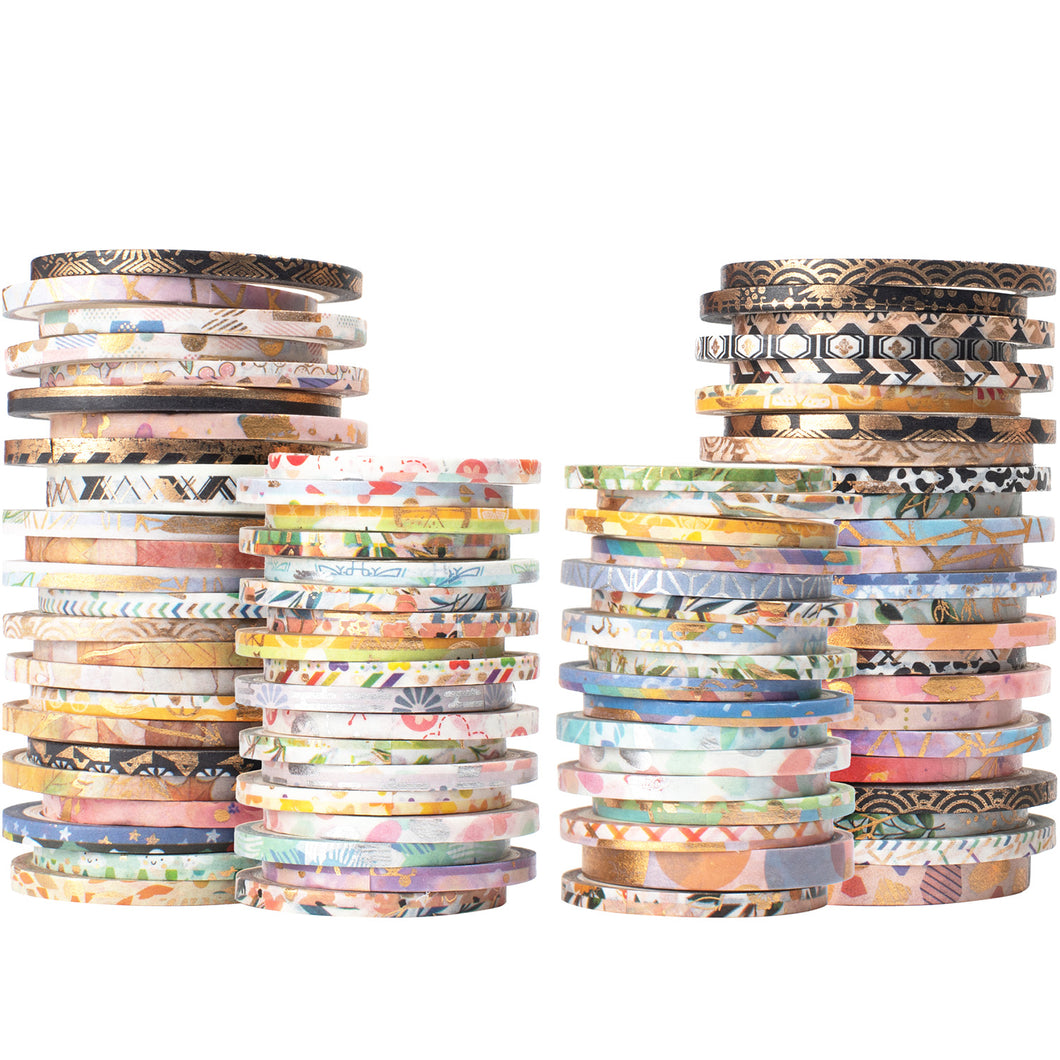    Lucky_Bag_Washi_Tape_Set_Skinny_Gold_Random_Girl_3mm_80Rolls
