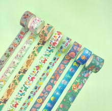 Load image into Gallery viewer, Luminous_Aniamls_Washi_Tape_Set_Diaosour_Fish_Colorful_Girl_25mm_8Rolls