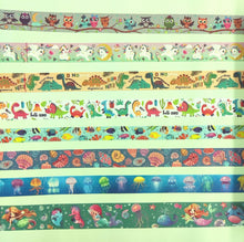 Load image into Gallery viewer, Luminous_Aniamls_Washi_Tape_Set_Diaosour_Fish_Colorful_Girl_25mm_8Rolls