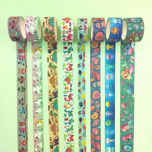 Luminous_Aniamls_Washi_Tape_Set_Diaosour_Fish_Colorful_Girl_25mm_8Rolls
