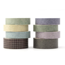 Load image into Gallery viewer, Milktea_Basic_Solid_Color_Washi_Tape_Set_Grid_Plaid_Nature_Morandi_15mm_8Rolls