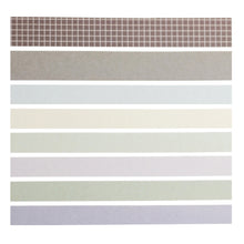 Load image into Gallery viewer, Milktea_Basic_Solid_Color_Washi_Tape_Set_Grid_Plaid_Nature_Morandi_15mm_8Rolls