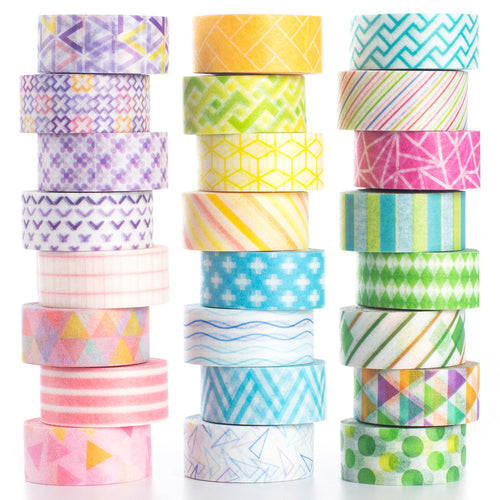 Mini_24Rolls_Washi_Tape_Micro_Small_Basic_Patterns_Macaron_10mm_3m