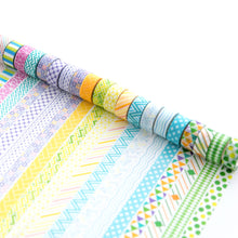 Load image into Gallery viewer, Mini_24Rolls_Washi_Tape_Micro_Small_Basic_Patterns_Macaron_10mm_3m