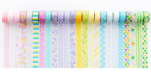 Load image into Gallery viewer, Mini_24Rolls_Washi_Tape_Micro_Small_Basic_Patterns_Macaron_10mm_3m