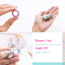 Load image into Gallery viewer, Mini_24Rolls_Washi_Tape_Micro_Small_Basic_Patterns_Macaron_10mm_3m