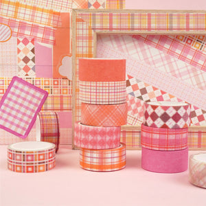 Pink_Grid_Washi_Tape_Set_Plaid_Basic_Pattern_Color_15mm_12Rolls