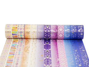 Poetic_Purple_Gold_Washi_Tape_Set_Colorful_Girl_15mm_12Rolls