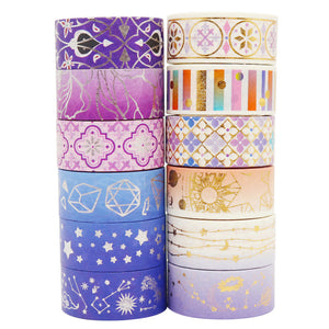 Poetic_Purple_Gold_Washi_Tape_Set_Colorful_Girl_15mm_12Rolls