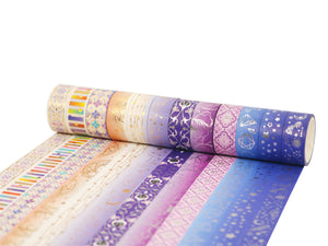 Poetic_Purple_Gold_Washi_Tape_Set_Colorful_Girl_15mm_12Rolls