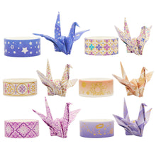 Load image into Gallery viewer, Poetic_Purple_Gold_Washi_Tape_Set_Colorful_Girl_15mm_12Rolls