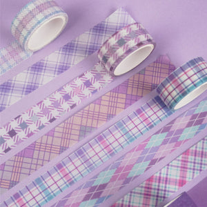 Purple_Grid_Washi_Tape_Set_Plaid_Basic_Pattern_Color_15mm_12Rolls