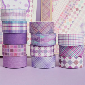 Purple_Grid_Washi_Tape_Set_Plaid_Basic_Pattern_Color_15mm_12Rolls