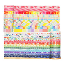 Load image into Gallery viewer, Rainbow_Lollipop_Gold_Washi_Tape_Set_Skinny_Pink_10mm_27Rolls