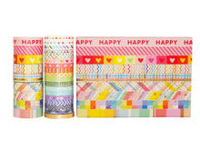 Load image into Gallery viewer, Rainbow_Lollipop_Gold_Washi_Tape_Set_Skinny_Pink_10mm_27Rolls