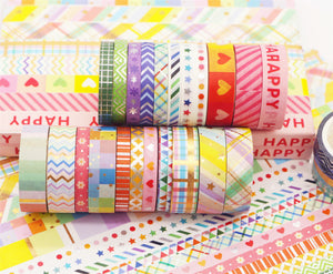 Rainbow_Lollipop_Gold_Washi_Tape_Set_Skinny_Pink_10mm_27Rolls