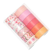 Load image into Gallery viewer, Red_Pink_Gold_Washi_Tape_Set_Colorful_Girl_15mm_12Rolls