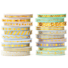 Load image into Gallery viewer,    Skinny_Gold_Washi_Tape_Set_Pearl_Thin_Silver_Glitter_Color_5mm_20Rolls