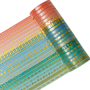      Skinny_Gold_Washi_Tape_Set_Pearl_Thin_Silver_Glitter_Color_5mm_20Rolls