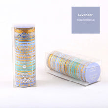 Load image into Gallery viewer,    Skinny_Gold_Washi_Tape_Set_Pearl_Thin_Silver_Glitter_Color_5mm_20Rolls