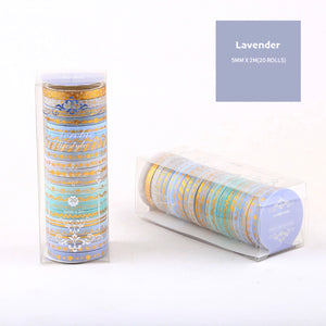    Skinny_Gold_Washi_Tape_Set_Pearl_Thin_Silver_Glitter_Color_5mm_20Rolls