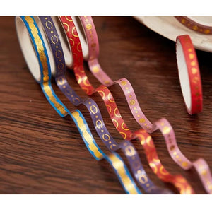    Skinny_Gold_Washi_Tape_Set_Pearl_Thin_Silver_Glitter_Color_5mm_20Rolls