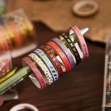 Load image into Gallery viewer,    Skinny_Gold_Washi_Tape_Set_Pearl_Thin_Silver_Glitter_Color_5mm_20Rolls
