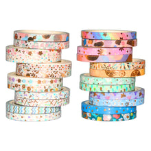 Load image into Gallery viewer, Skinny_Gold_Washi_Tape_Set_Thin_Foil_5mm_24Rolls