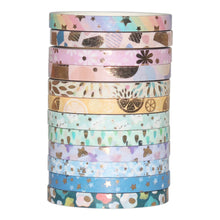 Load image into Gallery viewer, Skinny_Gold_Washi_Tape_Set_Thin_Foil_5mm_24Rolls